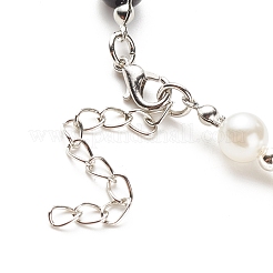 Alloy Yin-yang Charm Necklace with Plastic Imitation Pearl Beaded for Women&nbsp;NJEW-JN03914