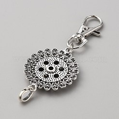 Alloy Rhinestone Snap Button Keychain Making&nbsp;FIND-WH0417-95B
