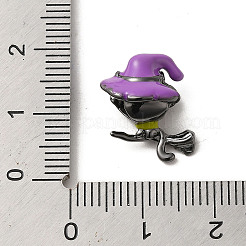 Halloween Brass Enamel European Beads&nbsp;KK-A203-04A-B