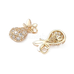 Brass Micro Pave Cubic Zirconia Pendants&nbsp;KK-L256-16G