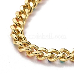 4Pcs 4 Colors Brass Curb Chain Bracelets&nbsp;BJEW-SZ0001-018