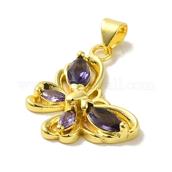 Brass with Glass Pendants&nbsp;KK-Z042-01G-02