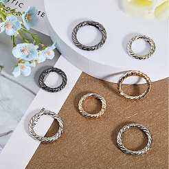 12Pcs 6 Styles Alloy Twist Spring Gate Ring&nbsp;FIND-CA0007-96