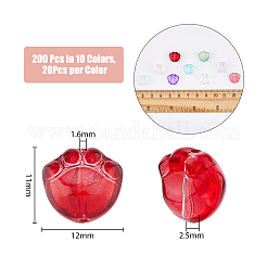 200Pcs 10 Colors Transparent Spray Painted Glass Beads&nbsp;GLAA-DC0001-24