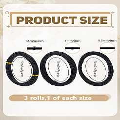 3 Rolls 3 Styles Round Aluminum Wire&nbsp;AW-LP0001-07B
