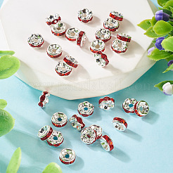 30Pcs 2 Colors Brass Rhinestone Spacer Beads&nbsp;RB-TA0001-29H