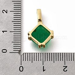 Natural Green Onyx Agate(Dyed & Heated) Faceted Rhombus Pendants&nbsp;KK-F899-03E-G