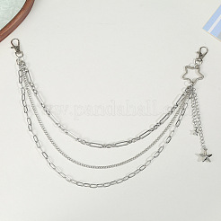 Punk Style Alloy 3 Layer Chain Star Charm Pants Chain Belts&nbsp;FS-WG328EF-01