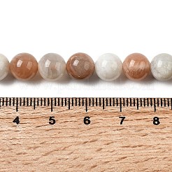 Round Natural Multi-Moonstone Beads Strands&nbsp;G-D767-8mm-01