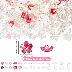 140Pcs 14 Colors Resin Bead Caps&nbsp;RESI-AR0001-56