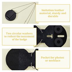 2Pcs 2 Styles Imitation Leather Badge Holder&nbsp;AJEW-HS0001-37