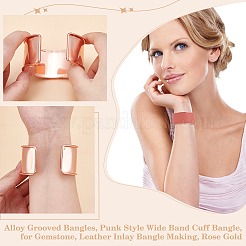 2Pcs Alloy Grooved Bangles&nbsp;BJEW-UN0001-90
