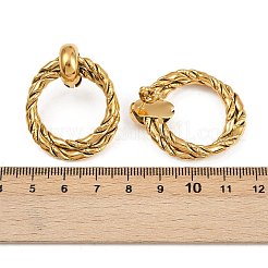 304 Stainless Steel Twist Ring Dangle Stud Earrings&nbsp;EJEW-K268-26G