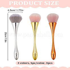 3Pcs 3 Colors Fibre Fur Powder Brush&nbsp;MRMJ-LP0004-15