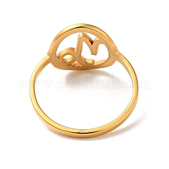 Ion Plating(IP) 201 Stainless Steel Constellations Capricorn Finger Ring for Women&nbsp;RJEW-G266-31G
