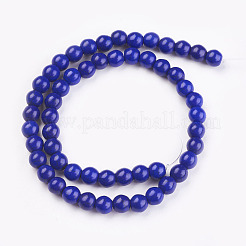 1 Strand Dyed Medium Blue Round Synthetic Turquoise Beads Strands&nbsp;X-TURQ-G106-6mm-02N