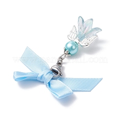 Angel Glass Pearl Beads & Acrylic Pendant Decorations&nbsp;HJEW-JM03184-02