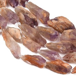 Raw Rough Natural Purple Phantom Quartz Purple Lodolite Quartz Beads Strands&nbsp;G-A305-A02-01