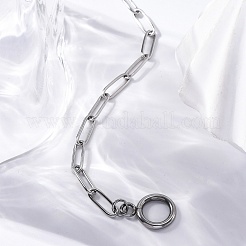 Tarnish Resistant 304 Stainless Steel Paperclip Chain Bracelets&nbsp;BJEW-JB04967