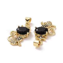 Brass Micro Pave Cubic Zirconia Pendants&nbsp;ZIRC-F134-20G-02