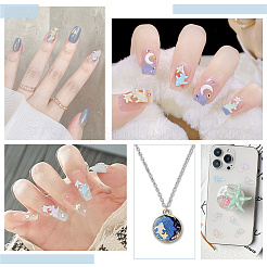 420Pcs 7 Colors Glitter Powder Resin Cabochons&nbsp;MRMJ-CP0001-04