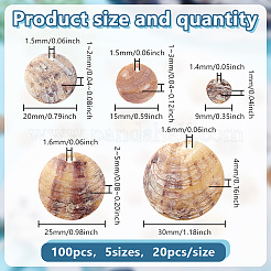 100Pcs 5 Styles Natural Akoya Shell Charms&nbsp;SHEL-HY0001-19