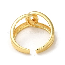 Rack Plating Brass Open Cuff Rings for Women&nbsp;RJEW-M162-35G