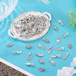 150Pcs 3 Styles Tibetan Style Alloy Glun-on Flat Pad Bails for Pendants Making&nbsp;TIBEP-TA0001-48