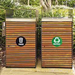 6Pcs 2 Styles PVC Garbage Recycle Trash sign stickers&nbsp;DIY-WH0043-40