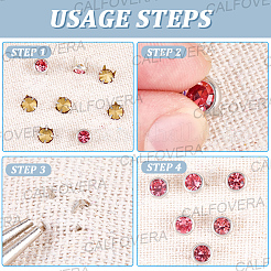 120Pcs Brass Rhinestone Rivets&nbsp;FIND-CL0001-28B