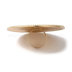 Big Flat Round Alloy Open Cuff Rings for Women&nbsp;RJEW-S412-01G