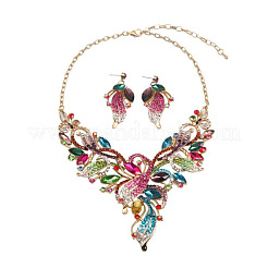 Alloy Rhinestone & Glass Necklacess & Earrings Sets for Women&nbsp;FS-WGA681D-04