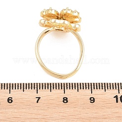 Rotatable Brass Micro Pave Cubic Zirconia Finger Rings for Women&nbsp;RJEW-K305-05G