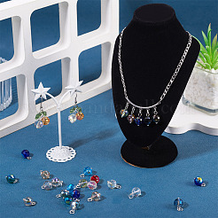 20Pcs AB Color Plated Transparent Glass Pendants&nbsp;PALLOY-TADJ00020