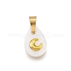 3Pcs 3 Styles Natural Freshwater Shell Geometric Charms&nbsp;PALLOY-JF03514-03