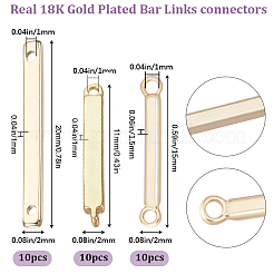 30Pcs 3 Styles Brass Connector Charms&nbsp;KK-BBC0010-12G