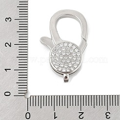 Brass Micro Pave Clear Cubic Zirconia Lobster Claw Clasps&nbsp;KK-P299-05P