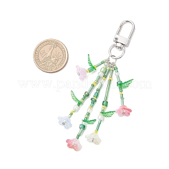 Flower Acrylic & Glass Pendant Decorations&nbsp;HJEW-TA00360