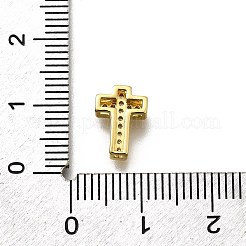 Brass Micro Pave Cubic Zirconia Beads&nbsp;KK-P295-21G