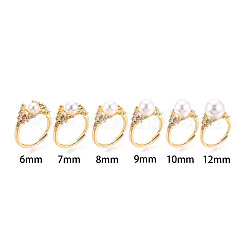 Flower Brass Micro Pave Cubic Zirconia Cup Peg Ring Settings&nbsp;KK-T076-09G
