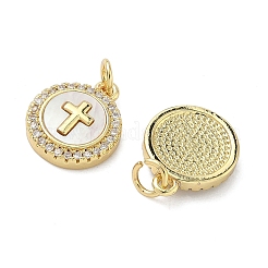 Brass Micro Pave Cubic Zirconia Pendants&nbsp;KK-A282-01G-03