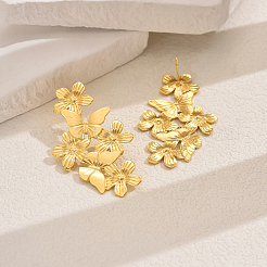 Elegant Brass Flower Stud Earrings&nbsp;OI2799