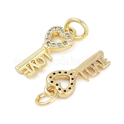Rack Plating Brass Micro Pave Cubic Zirconia Pendants&nbsp;LS-KK-H509-05G