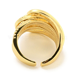 Rack Plating Brass Micro Pave Cubic Zirconia Open Cuff Ring for Women&nbsp;RJEW-C082-13G