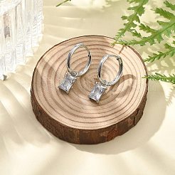 304 Stainless Steel Micro Pave Cubic Zirconia Hoop Earrings&nbsp;STAS-R004-06P-02