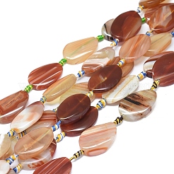 Natural Banded Agate/Striped Agate Beads Strands&nbsp;G-L544-009