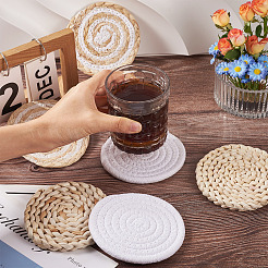 6Pcs 3 Styles Handmade Hot Pads with Corn Straw Woven Placemats&nbsp;AJEW-MB0001-04