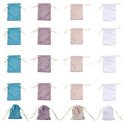 20Pcs 4 Colors Velvet Jewelry Drawstring Storage Pouches&nbsp;FB-FSEC6E-01