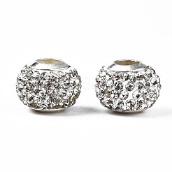 Handmade Polymer Clay Rhinestone European Beads&nbsp;RB-N053-001-12