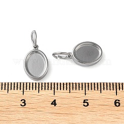 Tarnish Resistant 304 Stainless Steel Pendant Cabochon Settings&nbsp;STAS-Q308-01P